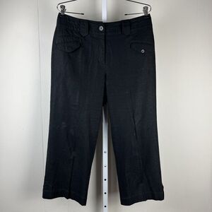 Requirements Pants Black‎ Linen Rayon Wide Leg Casual Womens Size 10
